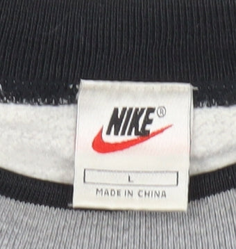 Nike Men’s Grey Logo Sweatshirt L Pullover Crew Neck Vintage