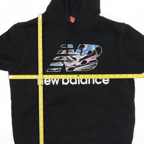 New Balance Mens Black Pullover Hoodie Sweatshirt Logo L Sportswear