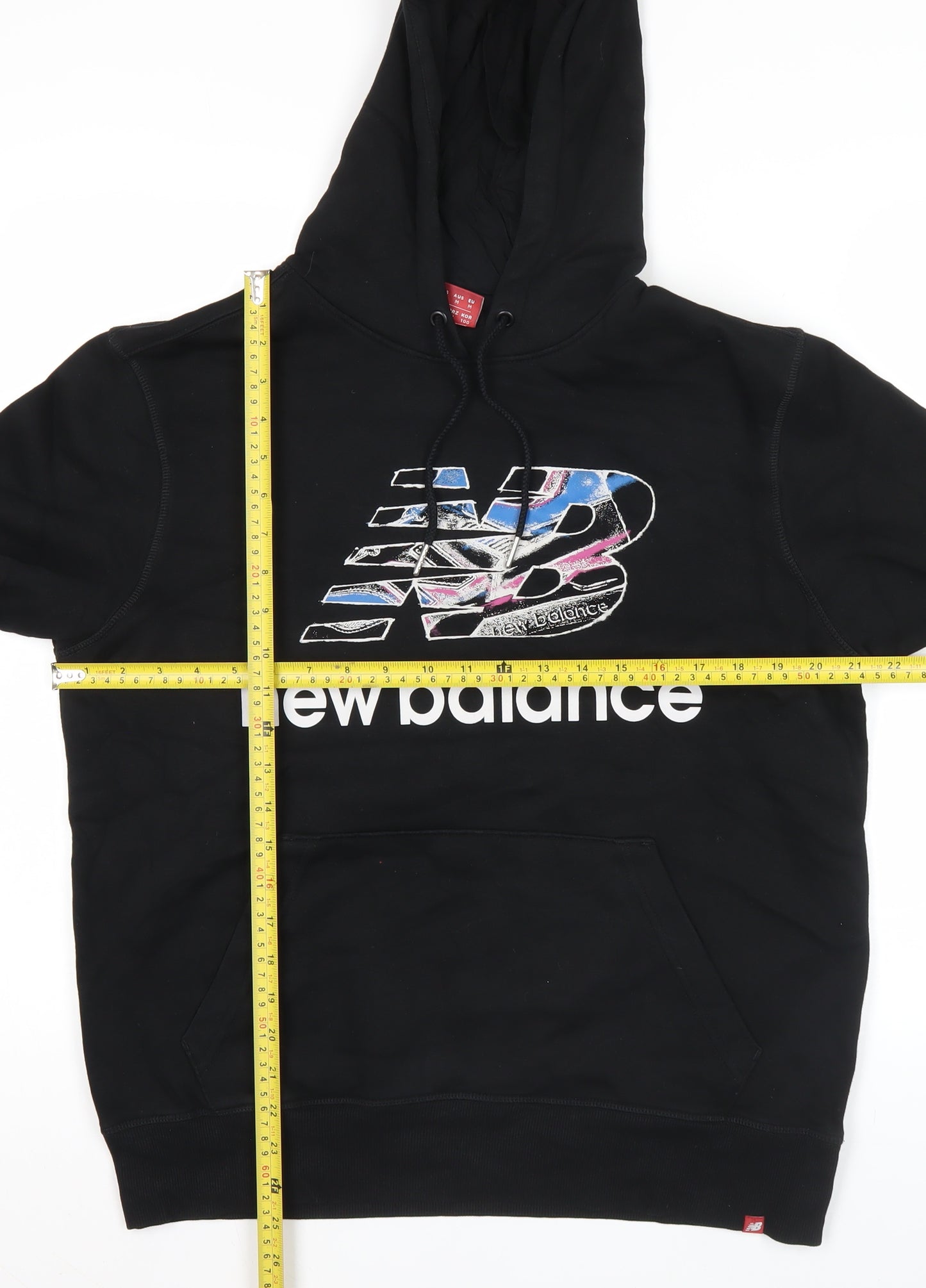 New Balance Mens Black Pullover Hoodie Sweatshirt Logo L Sportswear