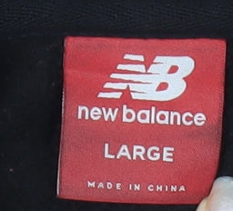 New Balance Mens Black Pullover Hoodie Sweatshirt Logo L Sportswear