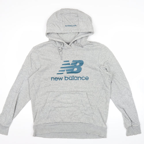New Balance Men’s Grey Pullover Hoodie Size M Logo Sportswear