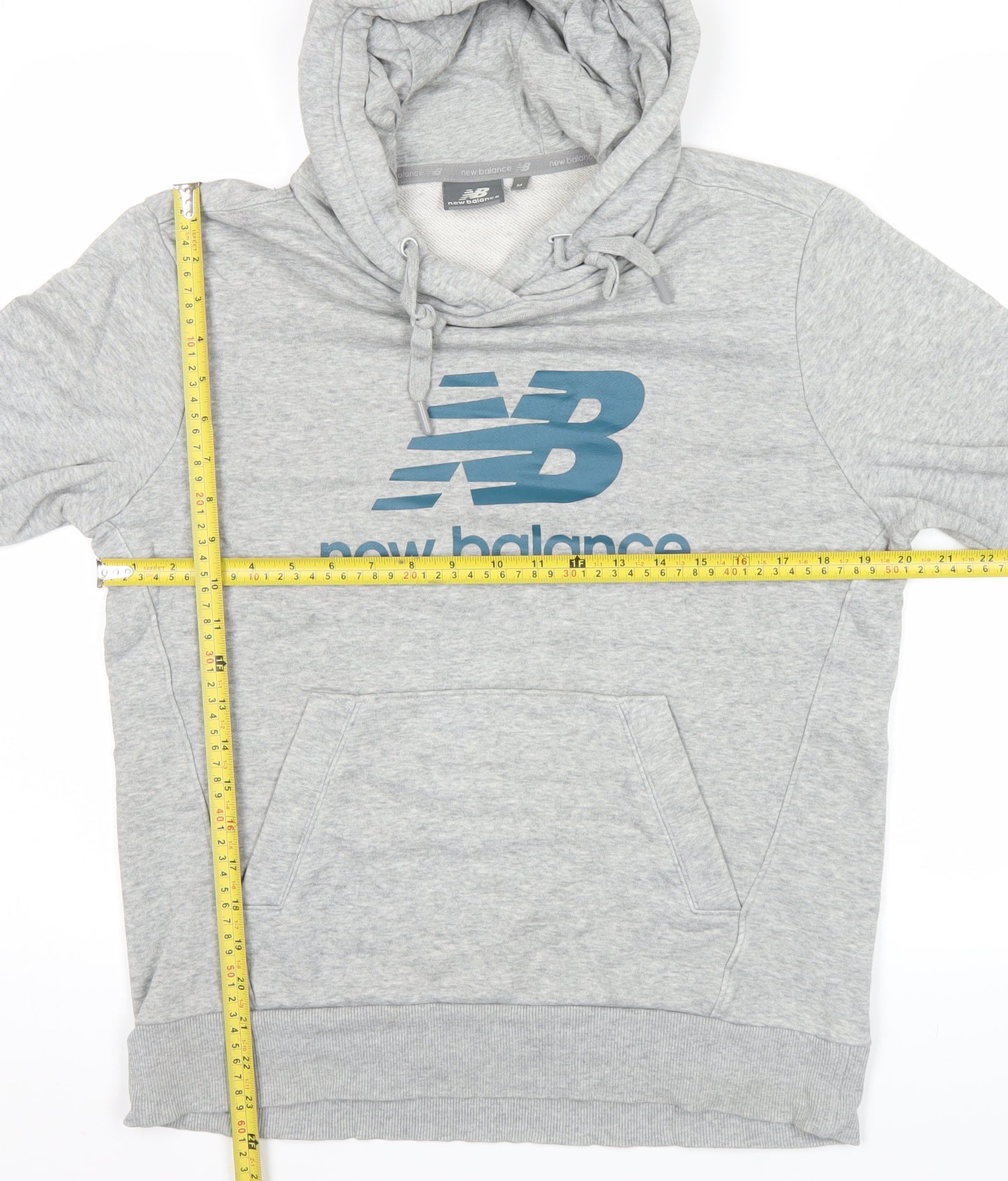 New Balance Men’s Grey Pullover Hoodie Size M Logo Sportswear