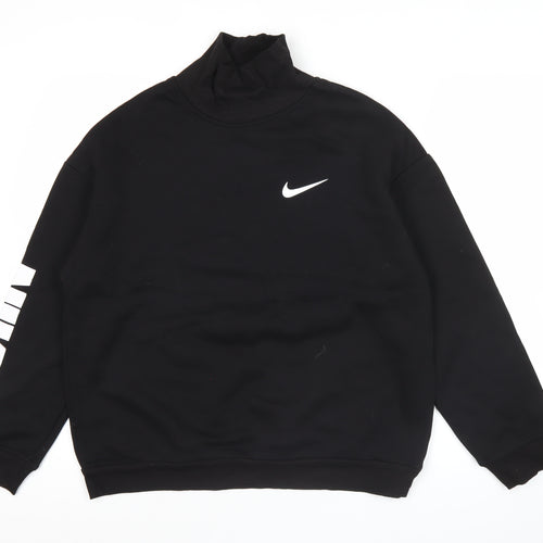 Nike Mens Black M High Neck Graphic Logo Sweatshirt