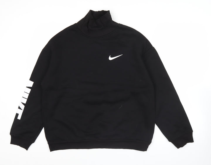 Nike Mens Black M High Neck Graphic Logo Sweatshirt