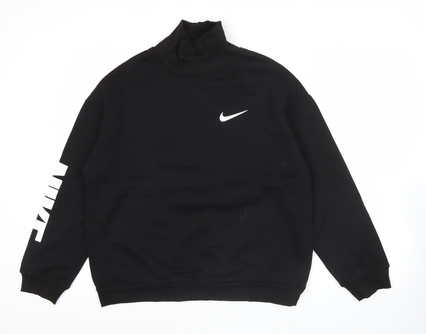 Nike Mens Black M High Neck Graphic Logo Sweatshirt