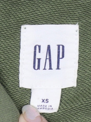 GAP Mens Green Pullover Hoodie XS Regular Fit Long Sleeve
