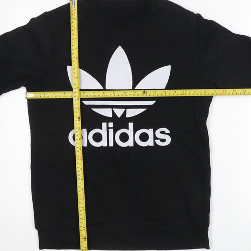 Adidas Mens Black XS Pullover Crew Neck Logo Sweatshirt