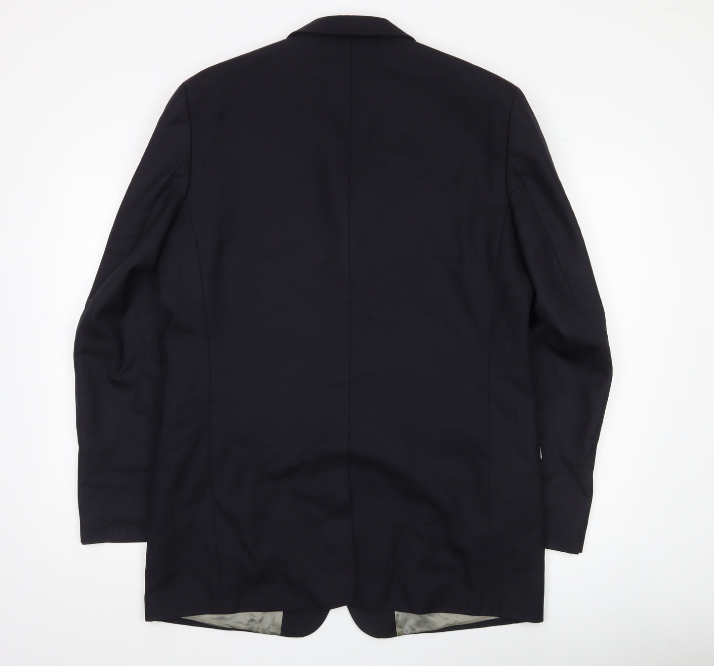 Next Men's Black Wool Blazer Jacket 40L Classic Notch Lapel