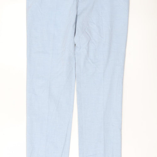 Marks and Spencer Men's Blue Slim Fit Dress Pants 30W 33L