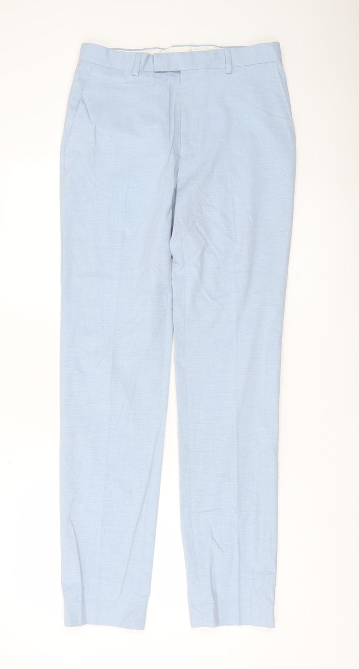 Marks and Spencer Men's Blue Slim Fit Dress Pants 30W 33L