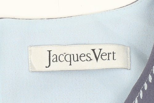 Jacques Vert Women Blue Blouse Size 12 Short Sleeve Scoop Neck