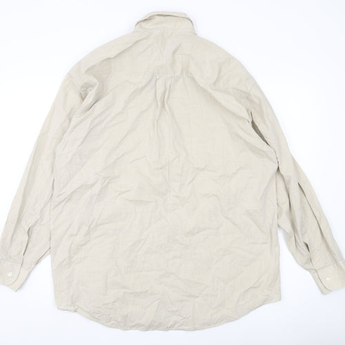 Ciro Citterio Men’s Beige 16 Regular Long Sleeve Cotton Shirt