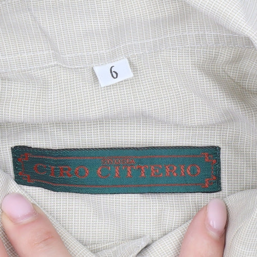 Ciro Citterio Men’s Beige 16 Regular Long Sleeve Cotton Shirt