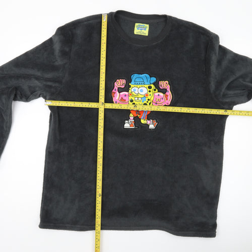 Nickelodeon SpongeBob Men’s Black Fleece Pyjama Top 2XL Long Sleeve