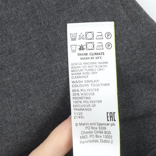 Marks and Spencer Boys Grey 16 Years Regular Fit Dress School Trousers