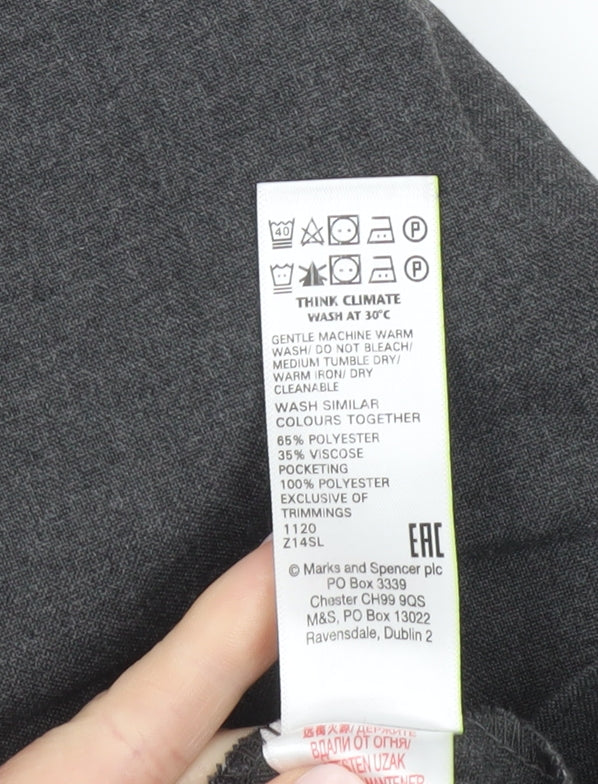 Marks and Spencer Boys Grey 16 Years Regular Fit Dress School Trousers