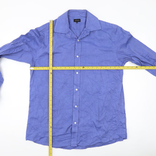 Jaeger Men’s Blue Cotton Long Sleeve Button-Up Shirt Size 16