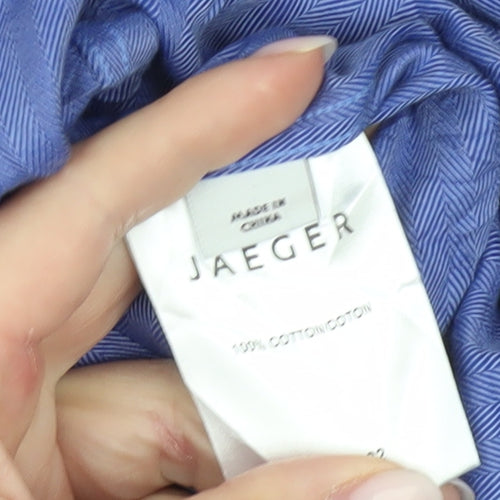 Jaeger Men’s Blue Cotton Long Sleeve Button-Up Shirt Size 16