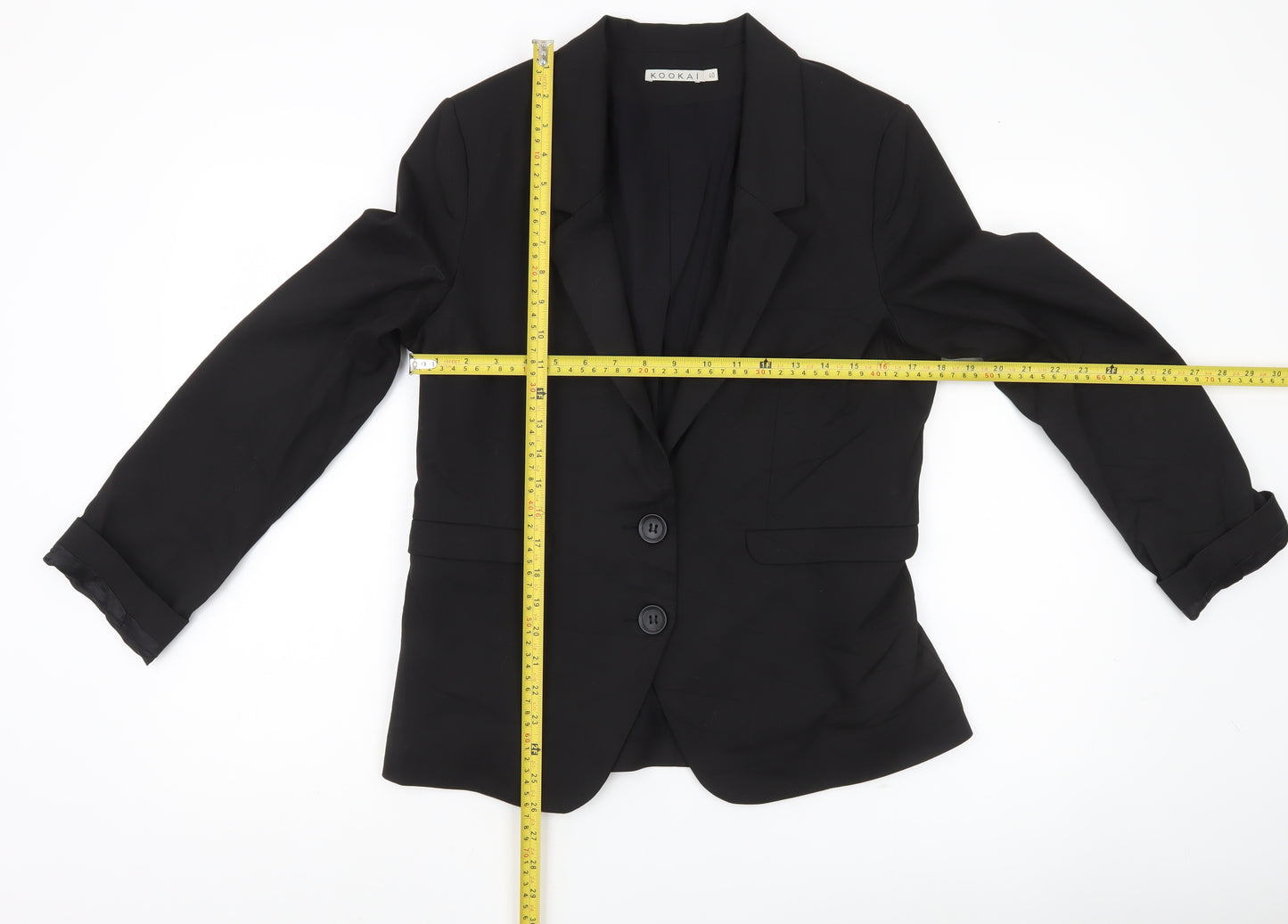 Kookai Womens Black Size 12 Classic Blazer Jacket Workwear