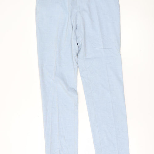 Marks and Spencer Men's Blue Slim Fit Dress Pants Trousers 30W 33L