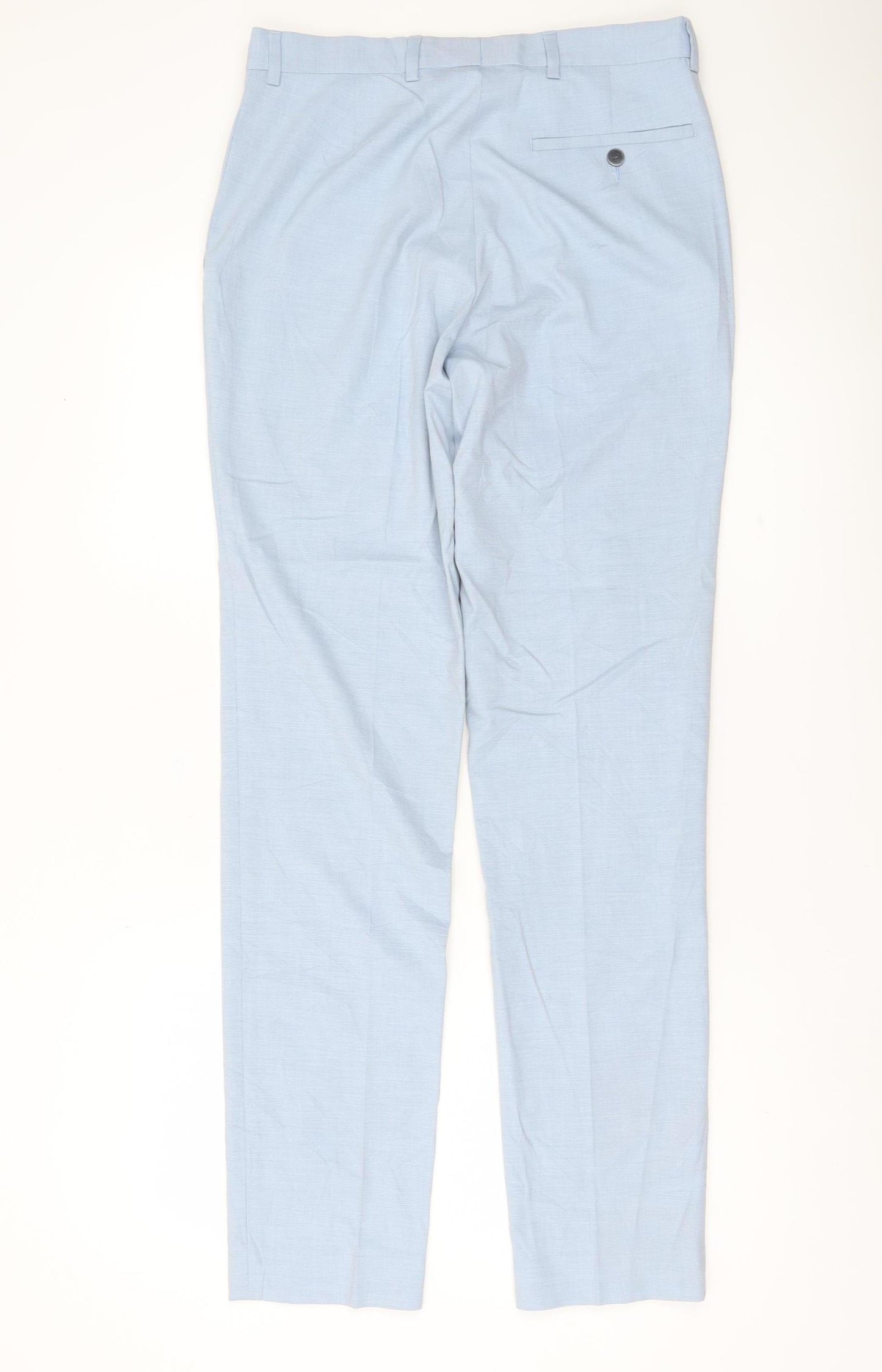 Marks and Spencer Men's Blue Slim Fit Dress Pants Trousers 30W 33L