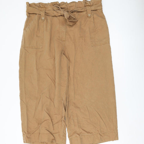 Marks and Spencer Women’s Brown Paperbag Wide-Leg Trousers Size 20