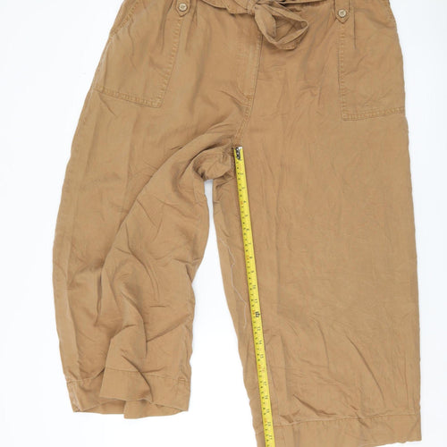 Marks and Spencer Women’s Brown Paperbag Wide-Leg Trousers Size 20