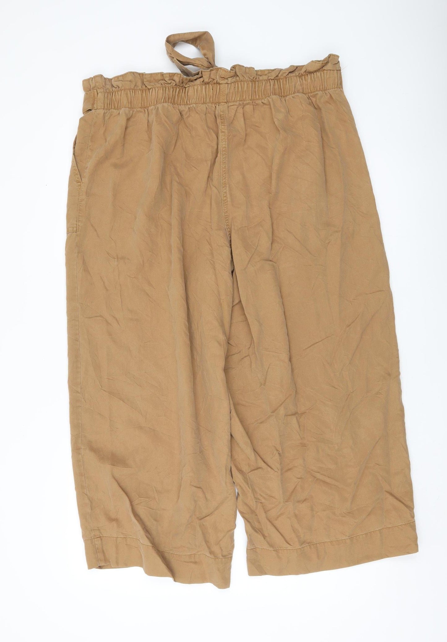 Marks and Spencer Women’s Brown Paperbag Wide-Leg Trousers Size 20