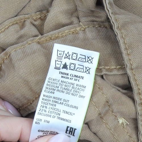 Marks and Spencer Women’s Brown Paperbag Wide-Leg Trousers Size 20
