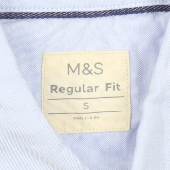 Marks and Spencer Men’s Blue Regular Fit Button-Up Shirt S