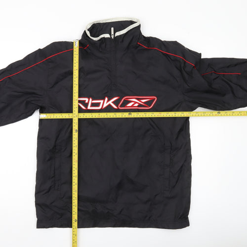 Reebok Boys Black 14Y Nylon Windbreaker Jacket with Hood