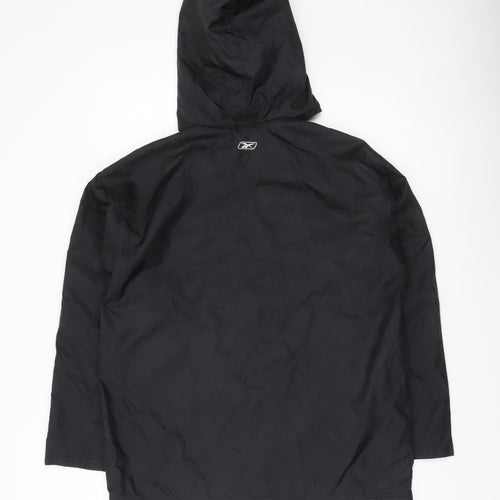 Reebok Boys Black 14Y Nylon Windbreaker Jacket with Hood
