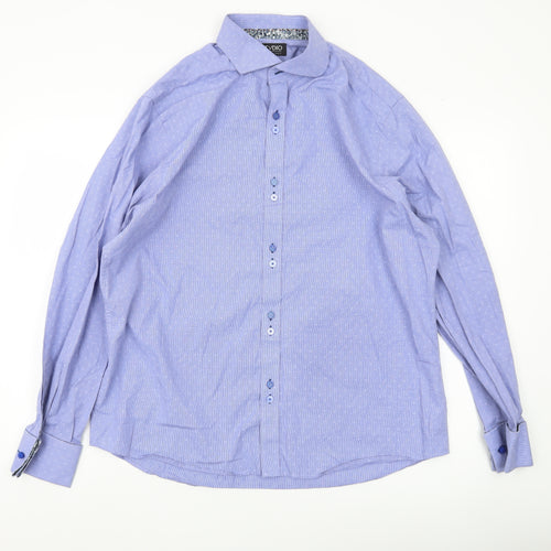 Jeff Banks Men’s Blue Cotton Button-Up Shirt Size 17 Long Sleeve