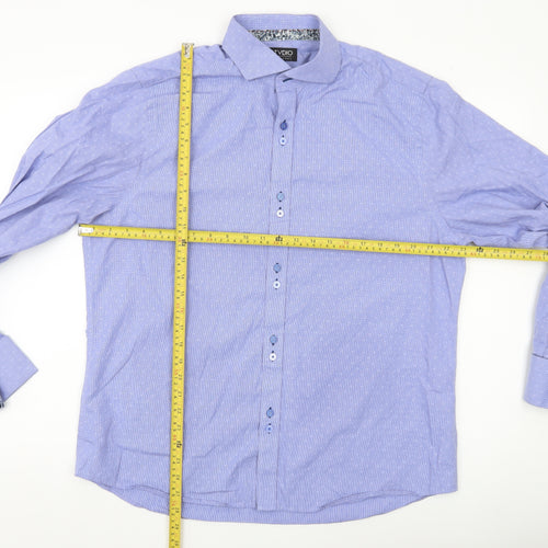 Jeff Banks Men’s Blue Cotton Button-Up Shirt Size 17 Long Sleeve