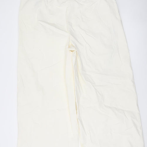 Marks and Spencer Women’s Ivory Chino Trousers Size 20 Slim Wide-Leg