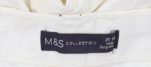 Marks and Spencer Women’s Ivory Chino Trousers Size 20 Slim Wide-Leg