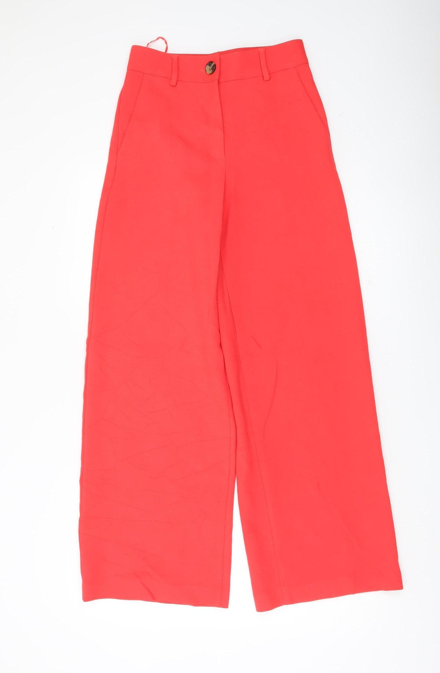 Marks and Spencer Women’s Red Wide-Leg Trousers Size 6 Regular