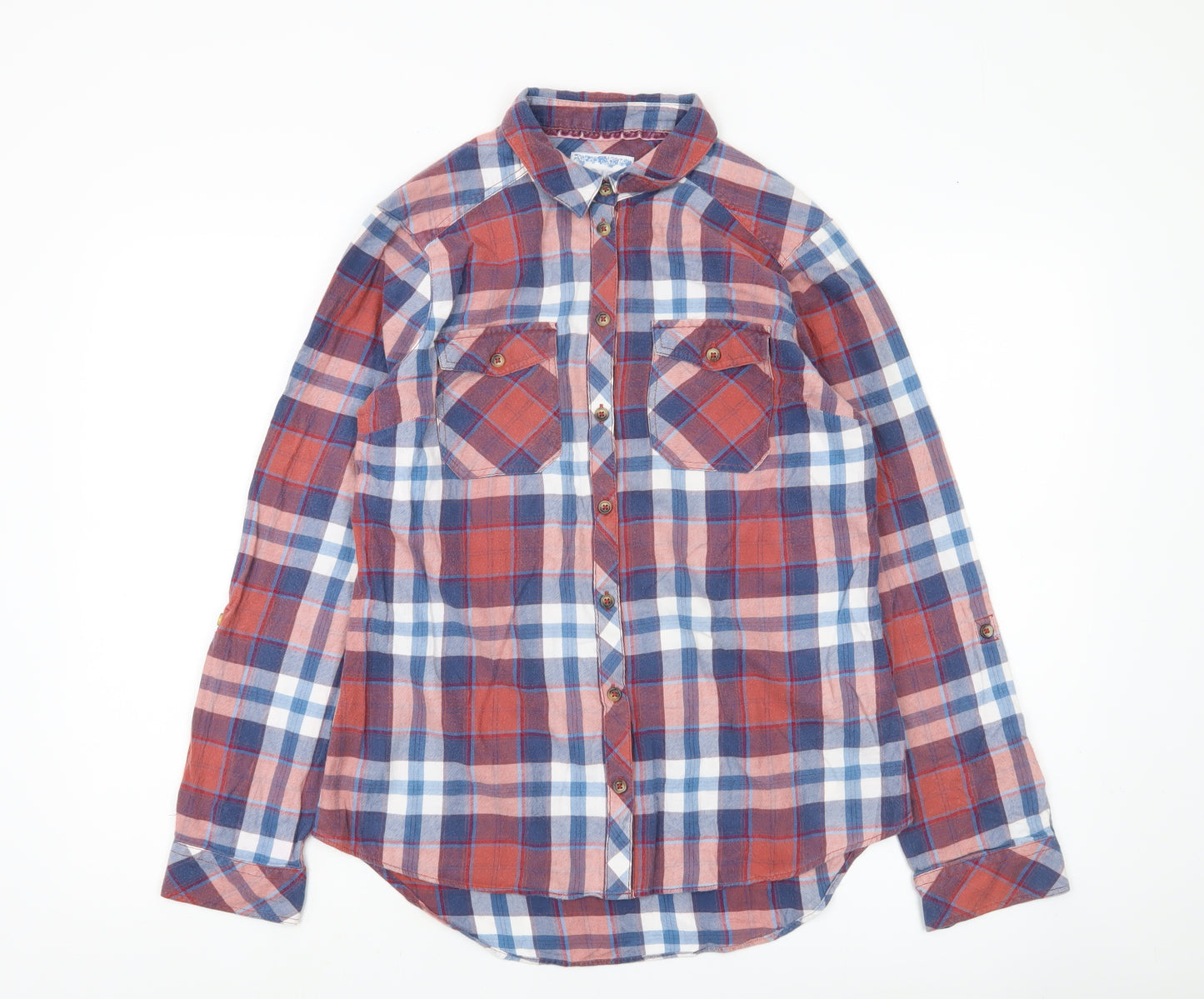 Marks and Spencer Womens Multicoloured Plaid Button-Up Shirt Size 10