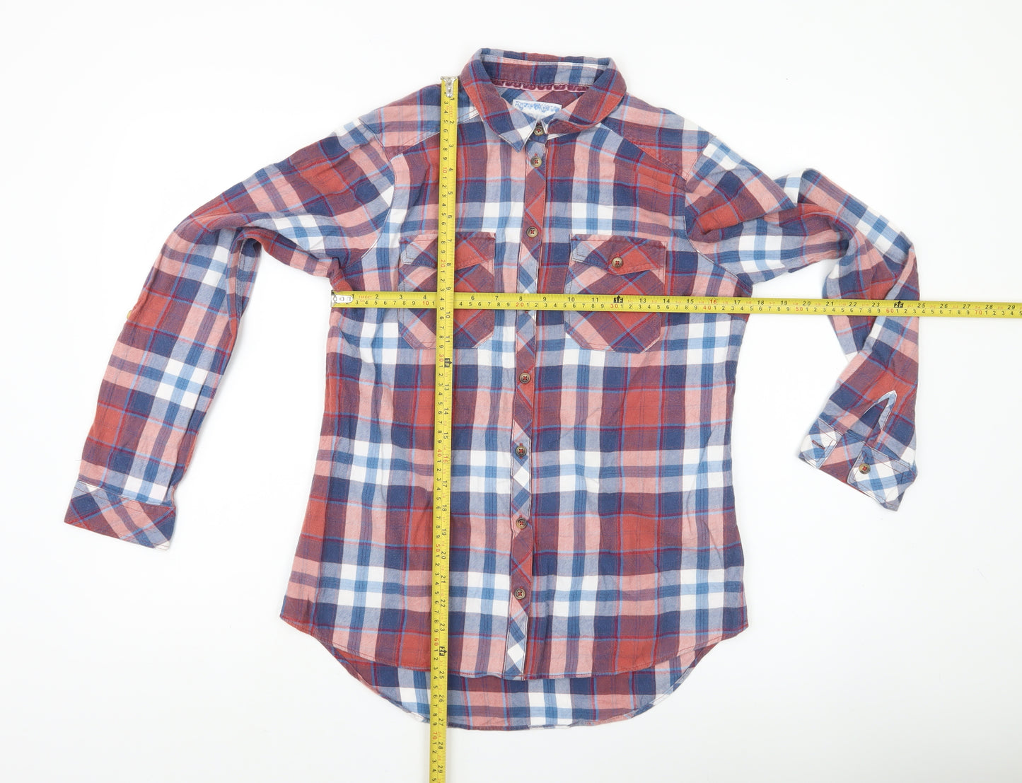 Marks and Spencer Womens Multicoloured Plaid Button-Up Shirt Size 10