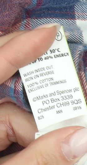 Marks and Spencer Womens Multicoloured Plaid Button-Up Shirt Size 10