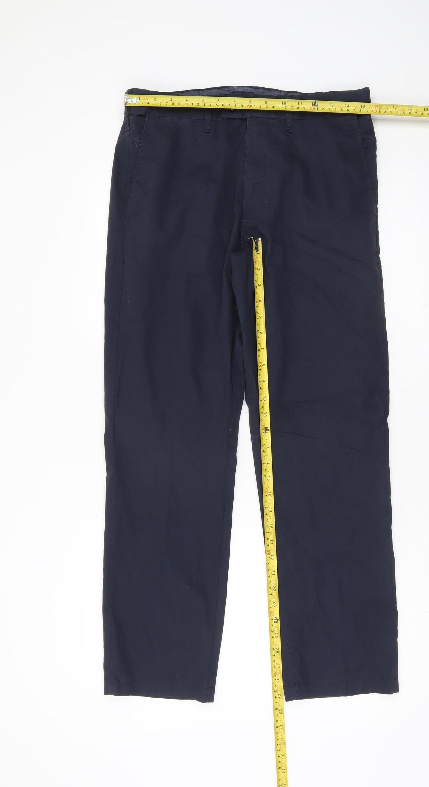 Marks and Spencer Men’s Blue Chino Trousers 32W 29L Straight Fit