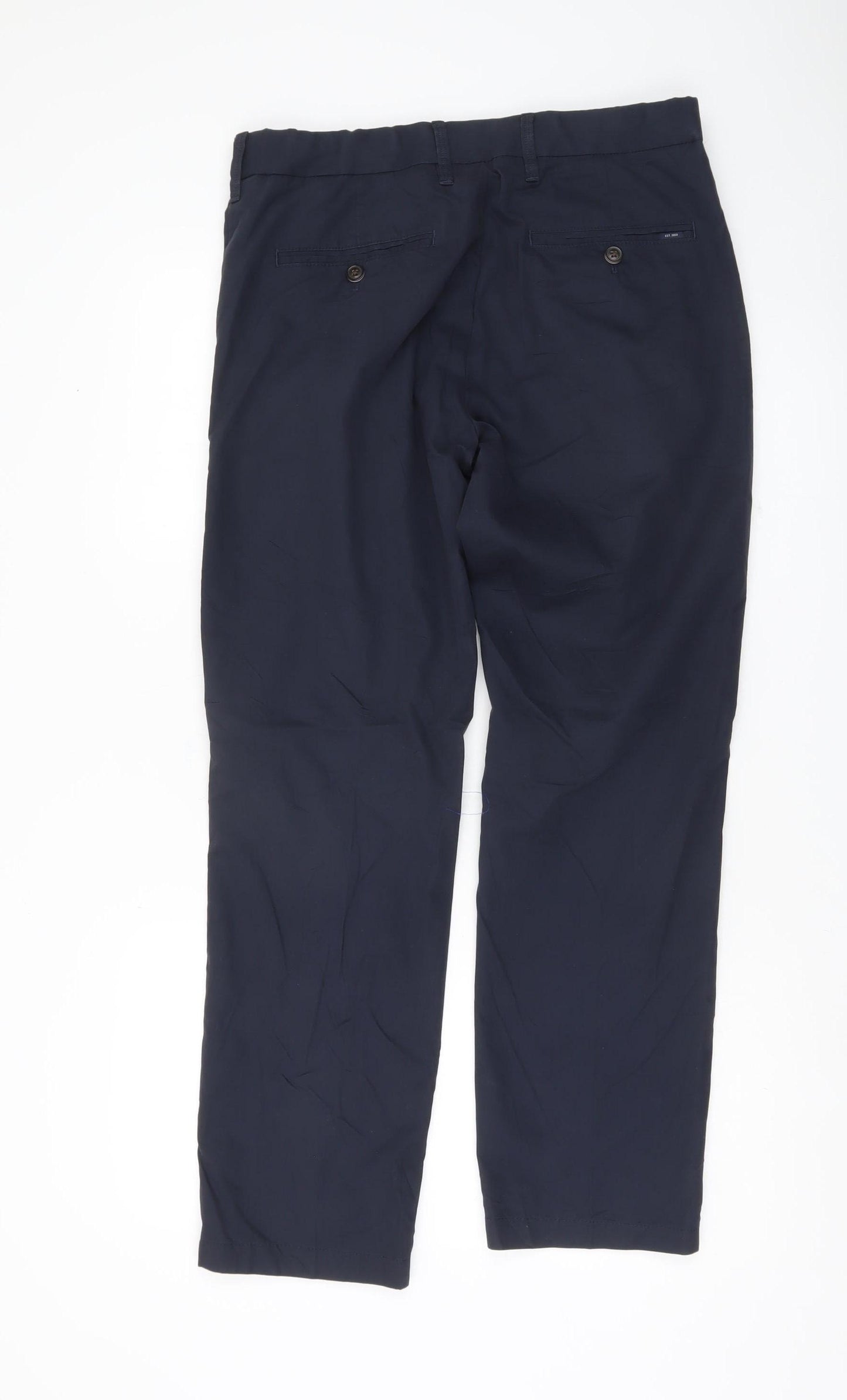 Marks and Spencer Men’s Blue Chino Trousers 32W 29L Straight Fit
