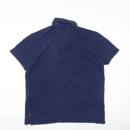 Levi's Men's Blue Cotton Polo Shirt Size L Short Sleeve Casual