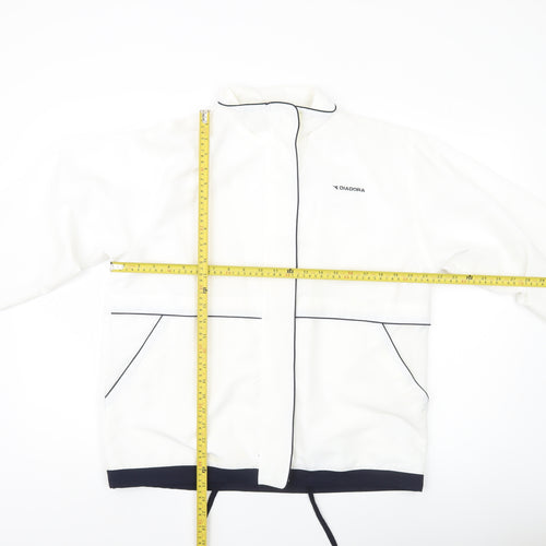 Diadora Men’s White Polyester Windbreaker Jacket Size M