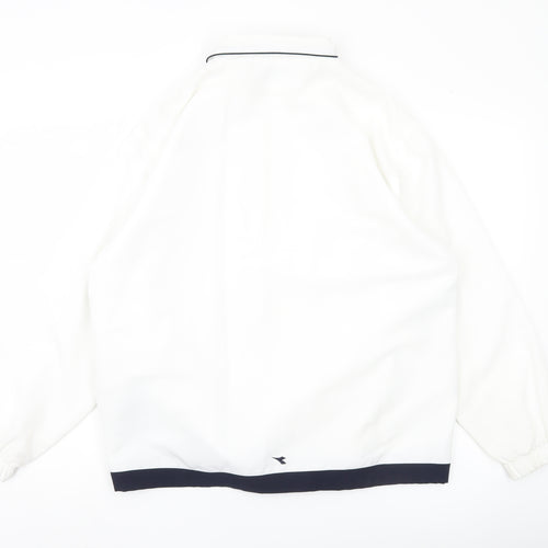 Diadora Men’s White Polyester Windbreaker Jacket Size M