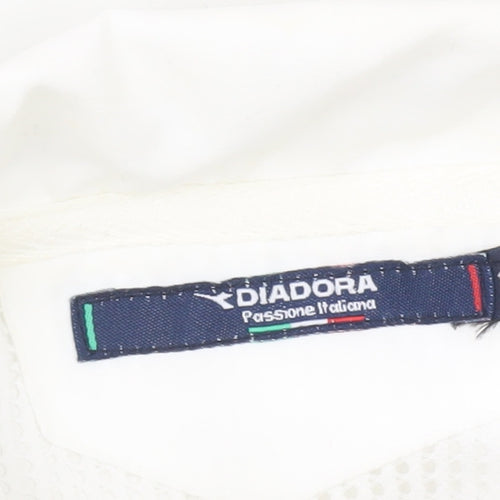 Diadora Men’s White Polyester Windbreaker Jacket Size M