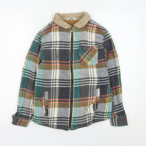 Marks and Spencer Boys Multicoloured 10-11Y Plaid Shirt Jacket