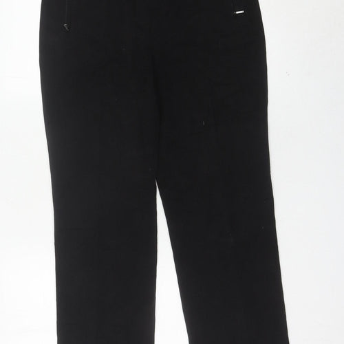 Marks and Spencer Women Black Size 10 Straight Leg Trousers