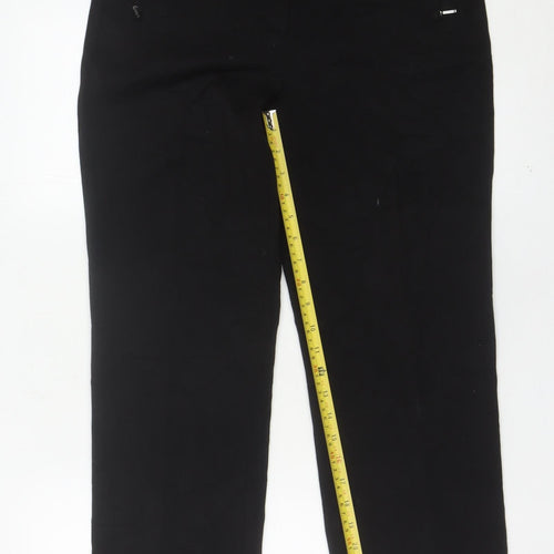 Marks and Spencer Women Black Size 10 Straight Leg Trousers