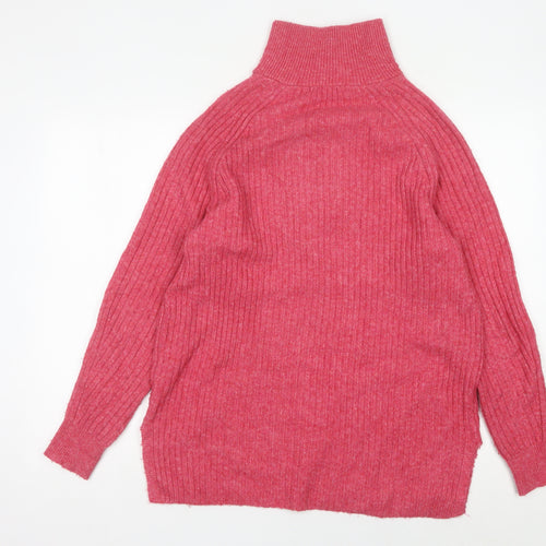 Marks and Spencer Women’s Pink Cable-Knit High Neck Pullover Jumper M